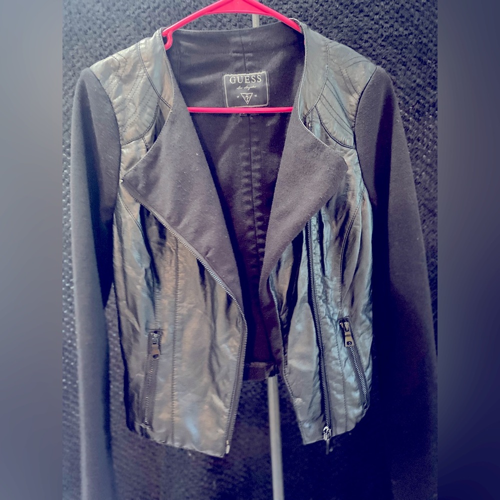 GUESS LEATHER BOMBER JACKET